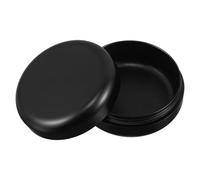 LALADEFIEE Contenedor de almacenamiento sellado negro, mini tarro redondo de aluminio con tapa de rosca, ligero y compacto para cosméticos y especias en exteriores