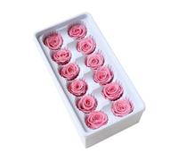 LALADEFIEE Flores Inmortales para Boda 12 Piezas Cabezas de Rosa 3-4 CM en Caja Rosa Clara Decoración de Eventos y Obsequio para Novios