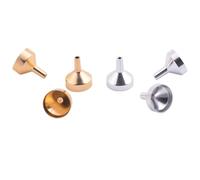 LALADEFIEE Mini Embudos de Acero Inoxidable Dorados Pack de 5 Unidades para Transferir Aceites y para Regalos y Uso en Escuelas