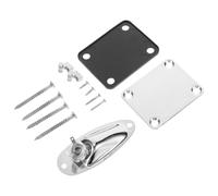 LALADEFIEE Placas de Conexión con Tornillos para Jack de Guitarra Eléctrica Entrada de Guitarra Hierro Plata Eléctrico