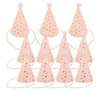 LALAFINA 10piezas Sombreros de Fiesta Cono con Pompones para Cumpleaños con Purpurina Diseño Moderno Estilo Brillante para Adultos y Accesorios Festivos para Adornos y Photocall
