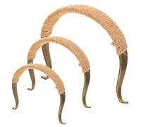 LALAFINA 3 Asas de Tetera Retro de Madera de Haya y Aleación de Cobre, Ergonómicas y Resistentes al Calor, Pack de 3 para Uso Personal y Profesional