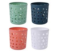 LALAFINA 4piezas Conjunto de Cubos Plásticos Decorativos con Diseño de Estrella de Cinco Puntas Organizadores Redondos para Bolígrafos y Útiles de Escritorio Contenedores Multifunción