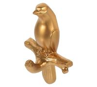 LALAFINA Gancho de Pared Autoadhesivo, Percha de Pared en Forma de Pájaro, Resina, Dorado, Gancho Simple, Resistente al Óxido, para Ropa y Llaves, Estilo Europeo