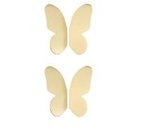 LALAFINA Manillas Doradas para Puertas de Armario de Latón, Tiradores Vintage para Muebles de Cocina y Baño, Par Instalación sin Clavos, Acabado Duradero