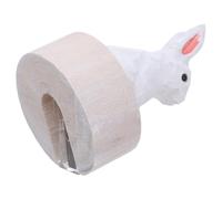 LALAFINA Sacapuntas de Escritorio con Diseño de Conejo Blanco, Madera y Metal, Portátil Material Escolar y Oficina en Casa