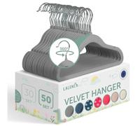 Laleni percha infantiles 50 pzs terciopelo - ahorra espacio para bebe recien nacido - giratorias 360° - antideslizantes - gris