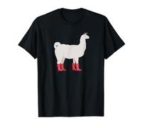Lama con Botas de Goma Rojas Camiseta gráfica económica