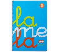 Lamela Cuaderno espiral 7FTP003B Folio 80 hojas cuadrovía 3 mm papel 90 g tapa plástico azul flúor