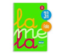 Lamela Cuaderno espiral 7FTP003V Folio 80 hojas cuadrovía 3 mm tapa polipropileno verde flúor 90 g