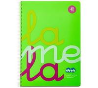 Lamela Cuaderno espiral Fluor 7FTP004V folio 80 hojas cuadrovía 4 mm tapa plástico verde