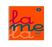 Lamela Cuaderno espiral Fluor 7FTP005N Folio 80 hojas Cuadrovía 5 mm Tapa plástico naranja