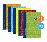 LAMELA BLOC FOLIO CUADROVIA LAMELA 4MM FORRADO SURTIDOS CAJA:5 unidades CUADERNOS 31x21x1 Cms.