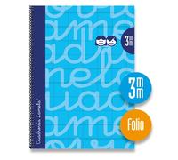 LAMELA BLOC FOLIO FORRADO CUADROVIA 3MM 80H TAPA DURA AZUL CAJA:5 unidades CUADERNOS