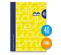 LAMELA BLOC FOLIO LAMELA FORRADO CUADROVIA 4MM AMARILLO CAJA:5 unidades CUADERNOS