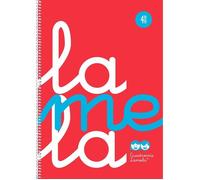Lamela Cuaderno Fº Plastic pack 5 unidades- 4mm - 80 hojas - 90 grs -Rojo