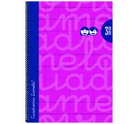 Lamela Cuaderno Espiral 4º (Cuarto) Cubierta Extradura 80H 70grs Cuadrovía 3mm Fucsia