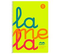Lamela Cuaderno Espiral 4º (Cuarto) Cubierta Polipropileno Amarillo Flúor 80H 90grs Cuadrovía 5mm