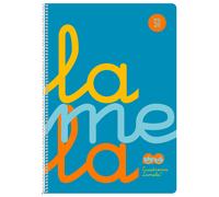 Lamela Cuaderno Espiral 4º (Cuarto) Cubierta Polipropileno Azul Flúor 80H 90grs Cuadrovía 5mm