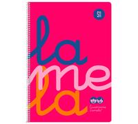 Lamela Cuaderno Espiral 4º (Cuarto) Cubierta Polipropileno Rosa Flúor 80H 90grs Cuadrovía 5mm