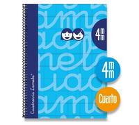 Lamela cuaderno espiral 80h 4º 70gr cuadrovía 4mm c/ margen cubierta