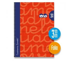 Lamela cuaderno espiral 80h folio 90gr cuadrovía 3mm c/margen cubiert