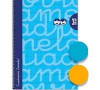 Lamela CUADERNO ESPIRAL Fº 80H 90G 3MM AZUL CUADROVIA EXTRADURA