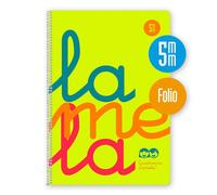 Lamela Cuaderno Espiral Fº (A4+) PP Flúor 80H 90grs Cuadrovía 5mm amarillo