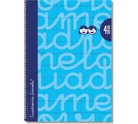 Lamela Cuaderno Espiral Fº (Folio) Cubierta Extradura Azul 80H 90grs Cuadrovía 4mm