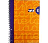 Lamela Cuaderno Espiral Fº (Folio) Cubierta Extradura Naranja 80H 90grs Cuadrovía 4mm