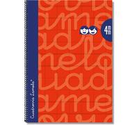 Lamela Cuaderno Espiral Fº (Folio) Cubierta Extradura Rojo 80H 90grs Cuadrovía 4mm
