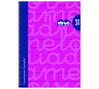 Lamela Cuaderno Espiral Fº (Folio) Cubierta Polipropileno Fucsia 80H 90grs Cuadrovía 3mm