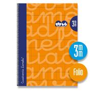Lamela Cuaderno Espiral Fº (Folio) Cubierta Polipropileno Naranja 80H 90grs Cuadrovía 3mm