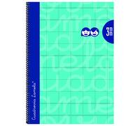 Lamela Cuaderno Espiral Fº (Folio) Cubierta Polipropileno Turquesa 80H 90grs Cuadrovía 3mm