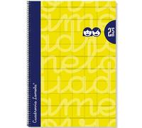 Lamela Cuaderno Espiral Folio 80H CuadrovÃa 4 mm. Tapa Extradura Amarillo