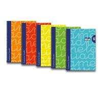 Lamela Cuaderno Espiral Folio Cubierta Extradura 80H 90grs Cuadrovía 4mm (Pack de 5 Colores)