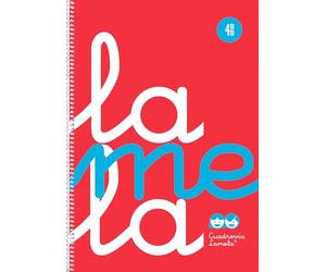 Lamela Cuaderno Fº Plastic pack 5 unidades- 4mm - 80 hojas - 90 grs -Rojo