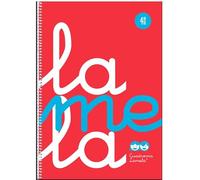 Lamela Cuadernos cuarto Flúor pp 4 mm.,- Rojo 90grs