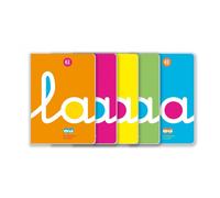 Lamela Libreta Grapa A4 Polipropileno Flúor 50H Cuadrovía 4mm (Pack 5 colores)