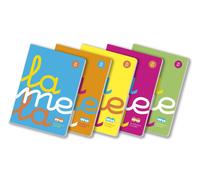 Lamela Libreta Grapada 50 Hojas A4 90 gr Cuadrovía 3 mm Cubierta PP (Set de 5) (Set de 5)