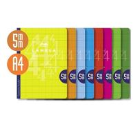 Lamela Libreta Grapada 50 Hojas A4 90 gr Cuadrovía 5 mm Básico (Set de 5) (Set de 5)
