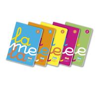 Lamela Libreta Grapada 50H A4 90 gr Cuadrovía 4 mm Cubierta PP Set de 5 Colores Surtidos Fluorescentes (Set de 5)