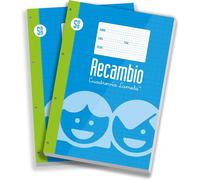 Lamela Recambios de Anillas Tamaño Fº (A4+) 100H 70grs Cuadrovía 5mm (Pack de 2 Uds.)