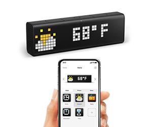 LaMetric Time Reloj Wi-Fi para hogar inteligente, LM 37X8, negro