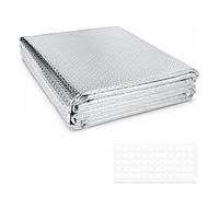 Lámina aislante para ventanas, protección contra el calor, lámina de aluminio de doble cara, 60 cm x 3 m, lámina de protección térmica para ventanas de vehículos, techos, ventanas, tubos, etc