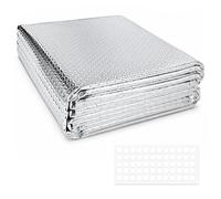 Lámina aislante para ventanas, protección contra el calor, lámina de aluminio de doble cara, 60 cm x 5 m, lámina de protección térmica para ventanas de vehículos, techos, ventanas, tubos, etc