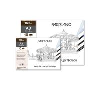 Lamina dibujo fabriano lineal 160g a3 mini-pack de 10h liso