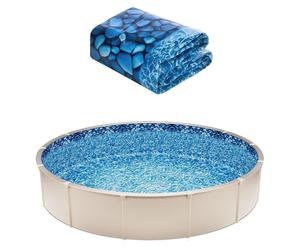 Lámina redonda para piscina VEVOR, diámetro 732 x 147 cm, lámina de vinilo superpuesta, resistente al desgaste, para piscinas elevadas con una altura de pared de 54 pulgadas