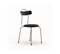 Lammhults Silla Taburett plus Soporte cromado en negro