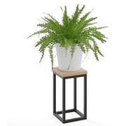 LAMO Manufaktur 30 cm Soporte Esquinero | Plantas de Interior | Múltiples Plantas Marco Negro | 100% Madera Maciza Color: Natural